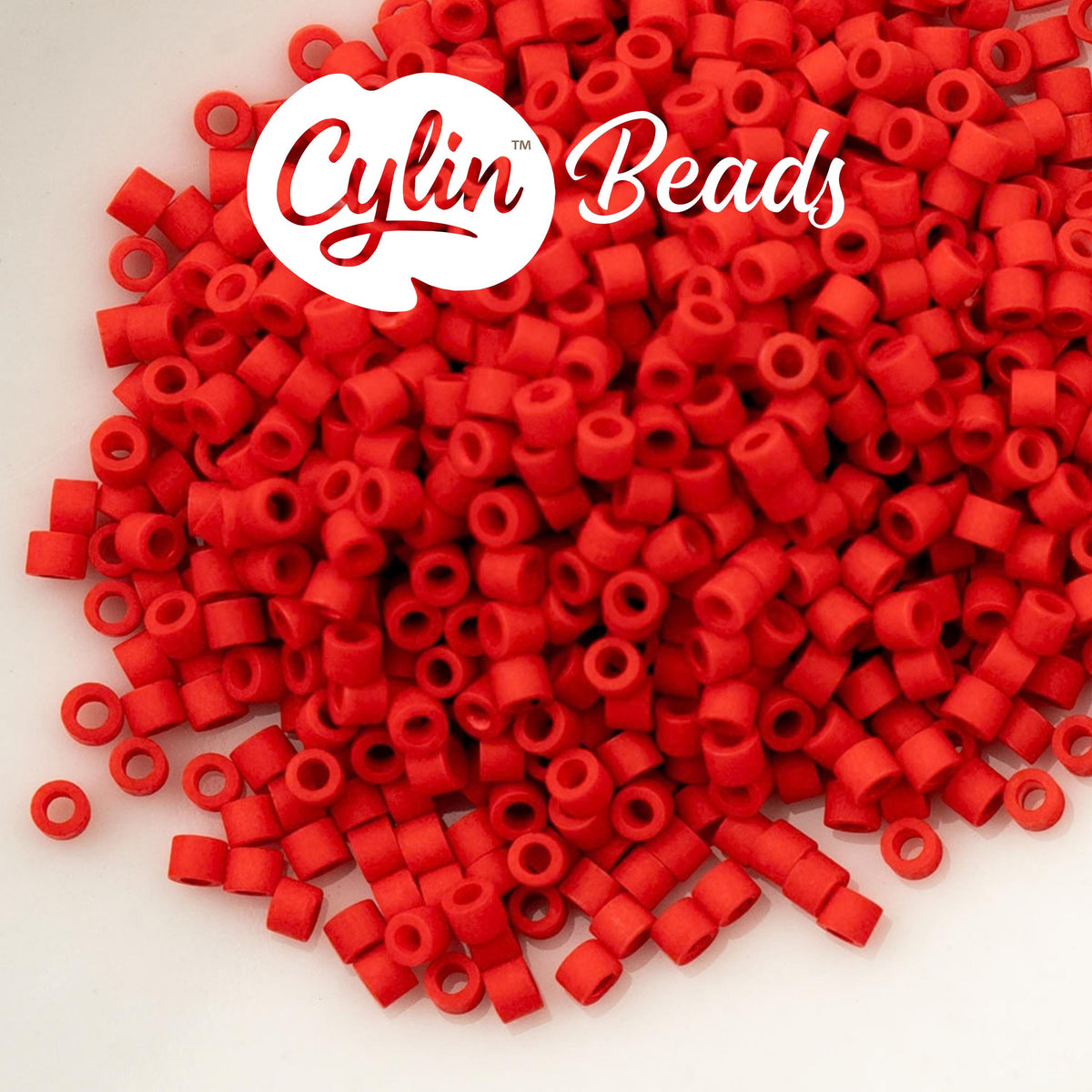 CY11-1071 11/0 Cylin Beads Opaque Matte Vermillion Red
