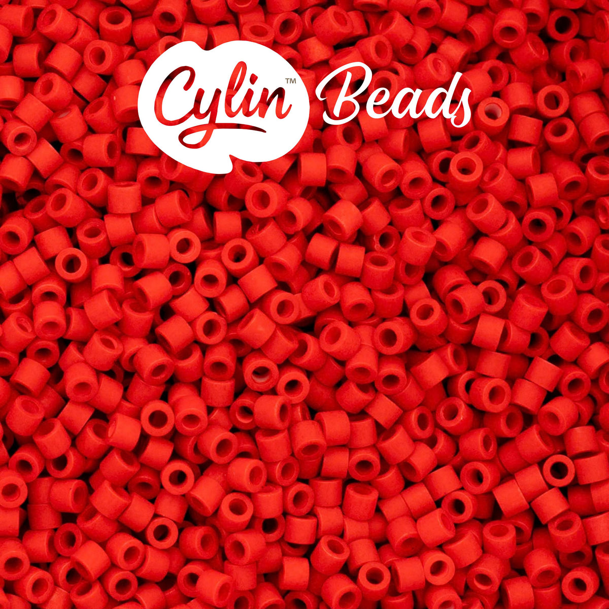 CY11-1071 11/0 Cylin Beads Opaque Matte Vermillion Red