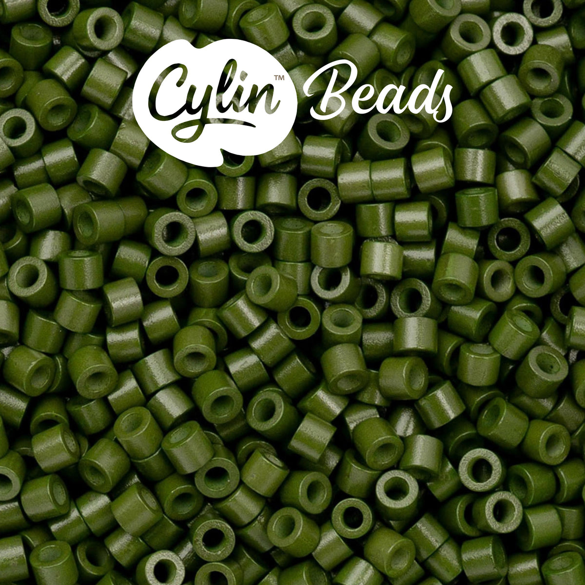 CY11-1077 11/0 Cylin Beads Opaque Green Avocado