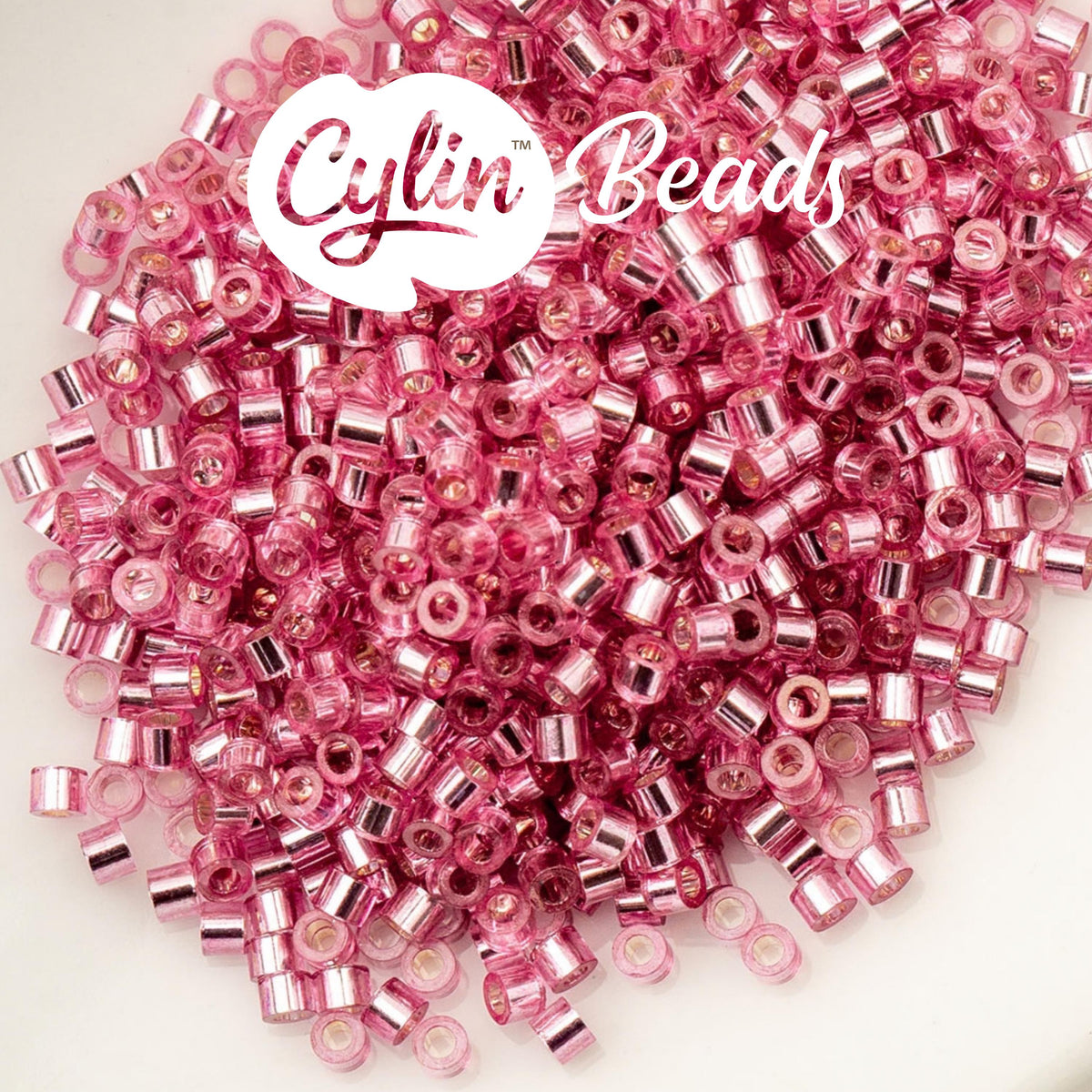 CY11-1083  11/0 Cylin Beads Silverlined Dark Pink Rose