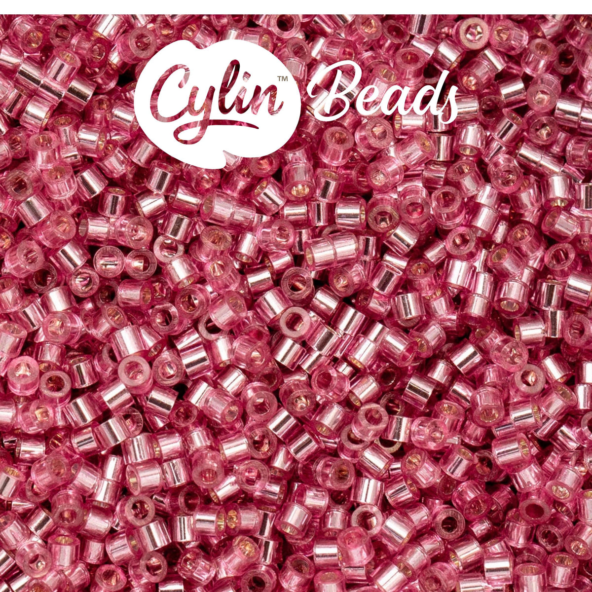 CY11-1083  11/0 Cylin Beads Silverlined Dark Pink Rose