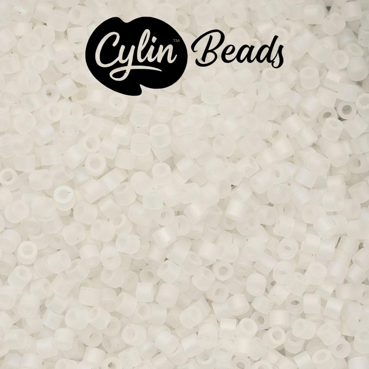 CY11-1173 11/0 Cylin Beads Matte White Macaron AB