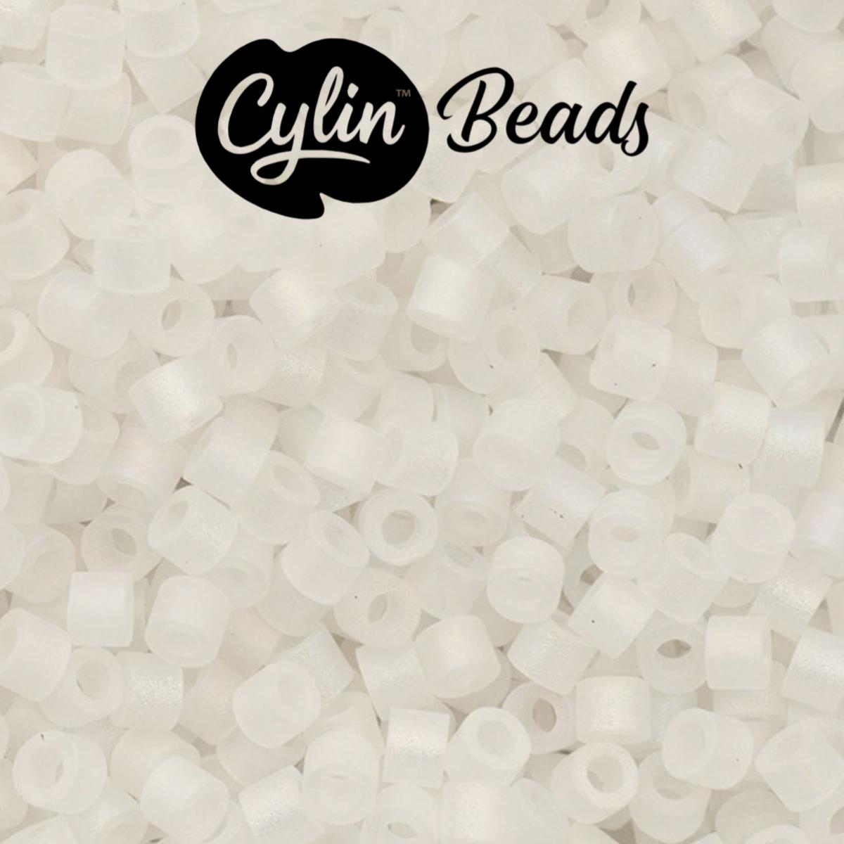 CY11-1173 11/0 Cylin Beads Matte White Macaron AB