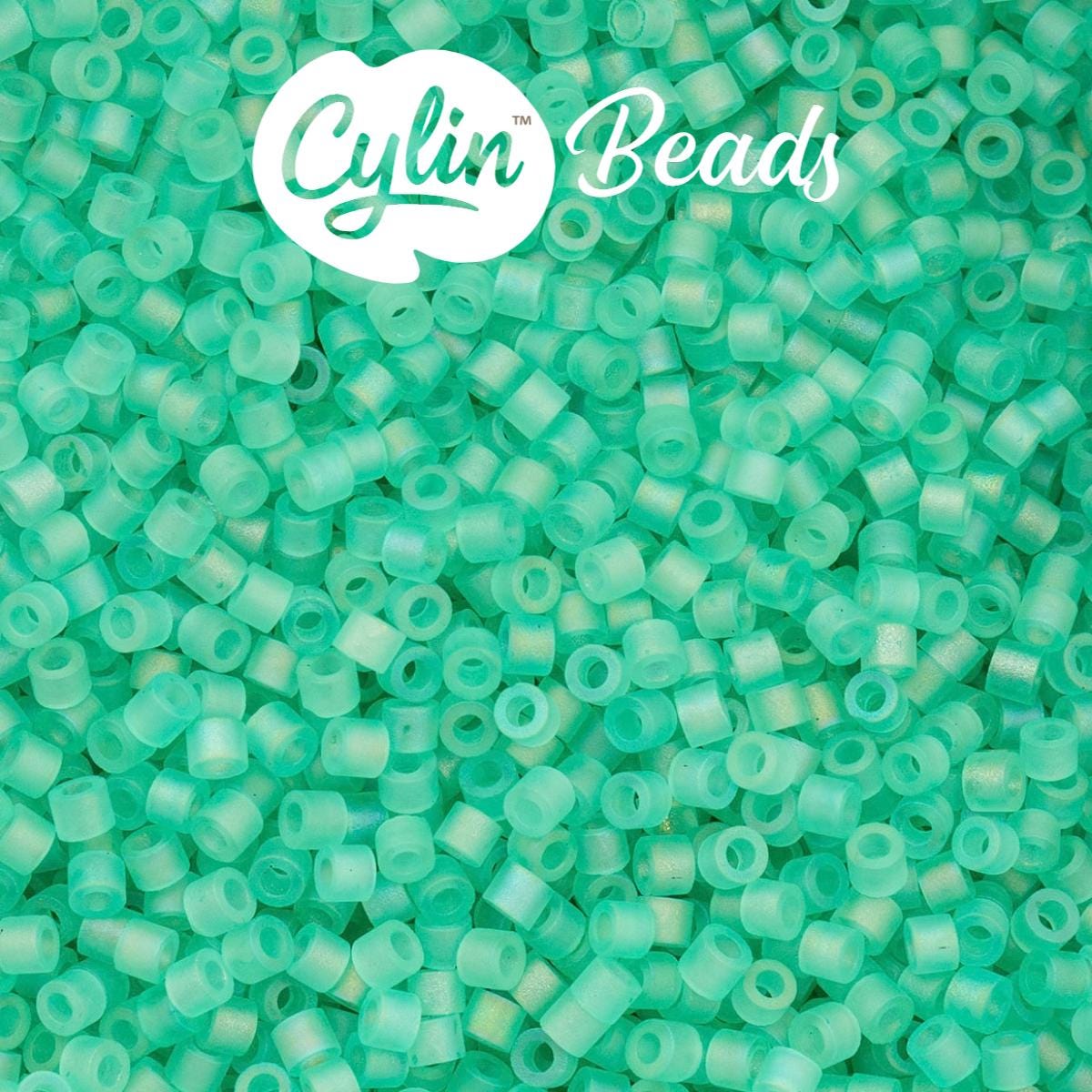 CY11-1186 11/0 Cylin Beads Matte Green Turquoise Macaron AB