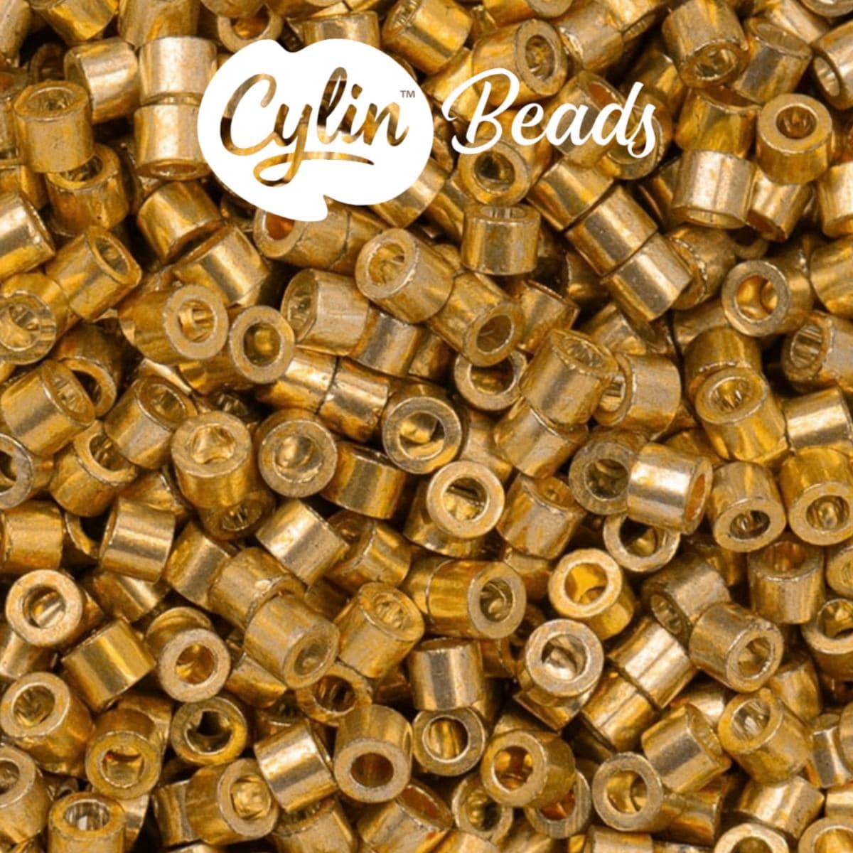CY11-1196 11/0 Cylin Beads Opaque Honey Amber Glow