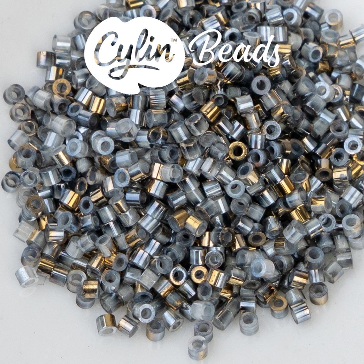 CY11-1230 11/0 Cylin Beads Gilded Halo Antique Silver