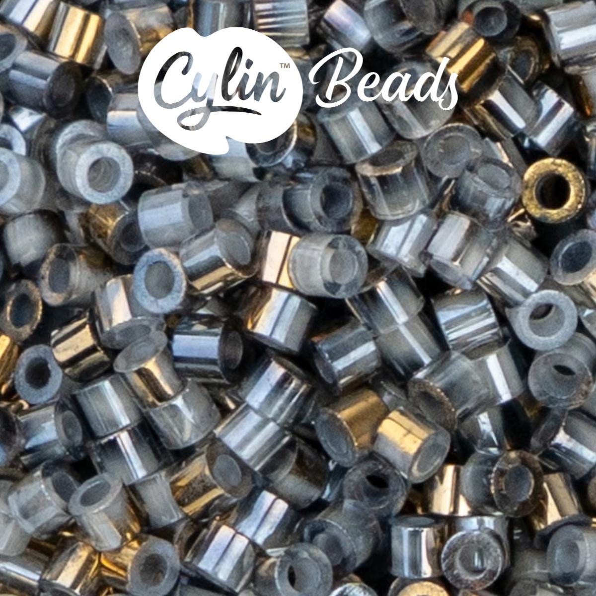 CY11-1230 11/0 Cylin Beads Gilded Halo Antique Silver
