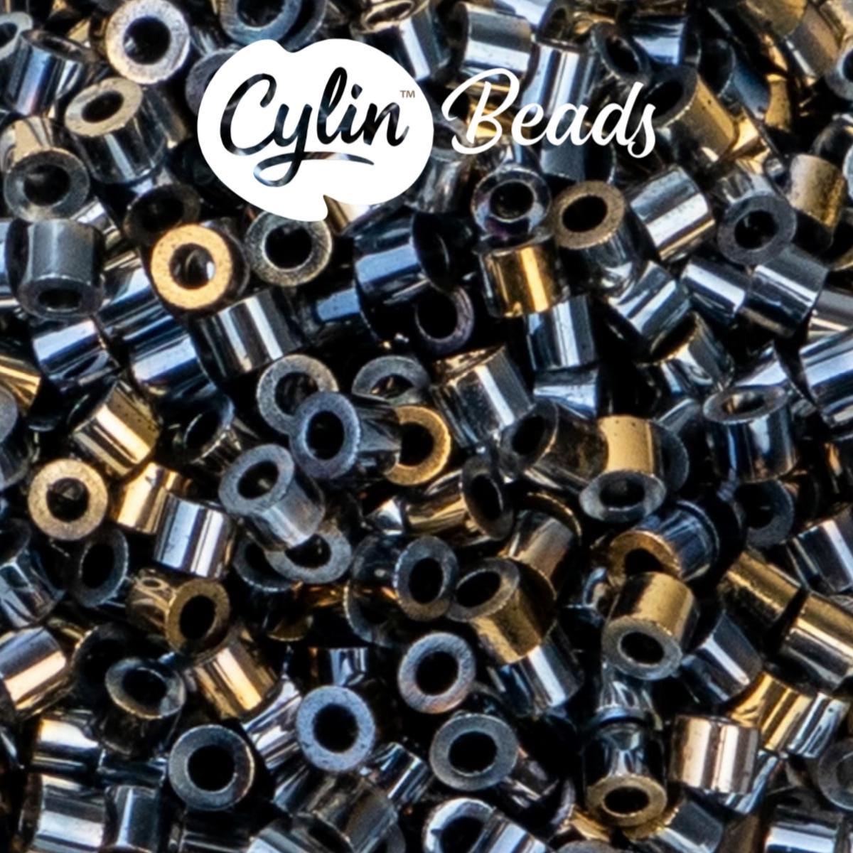 CY11-1240 11/0 Cylin Beads Gilded Halo Gunmetal