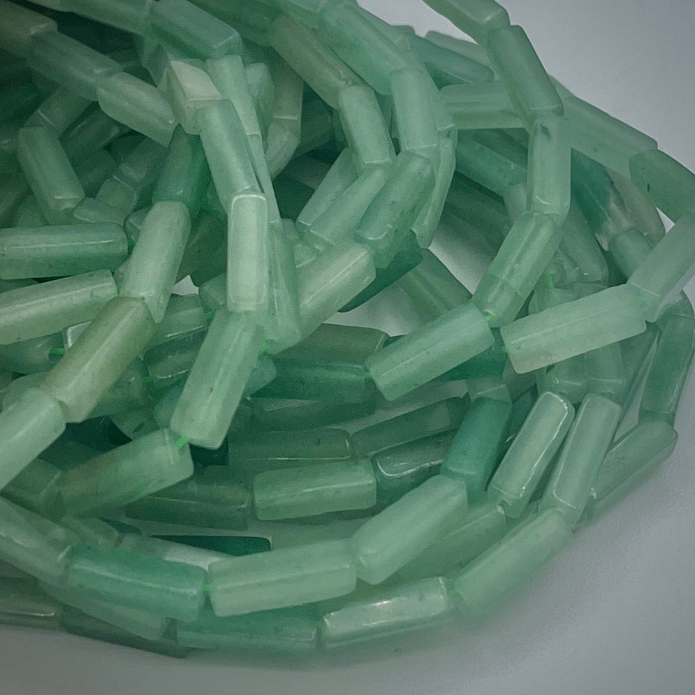 Natural 4x13mm Rectangle Green Aventurine Gemstone Strand of Beads