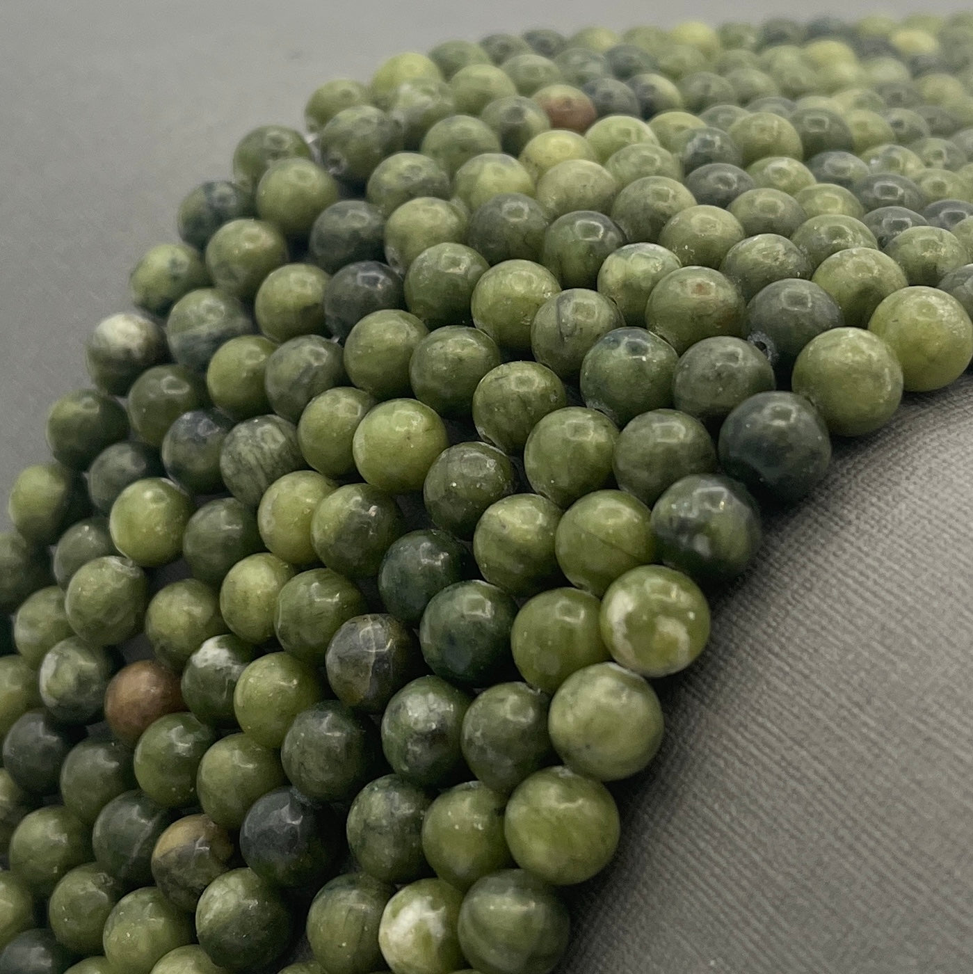 New Chinese Jade Gemstone Beads - 6mm Round