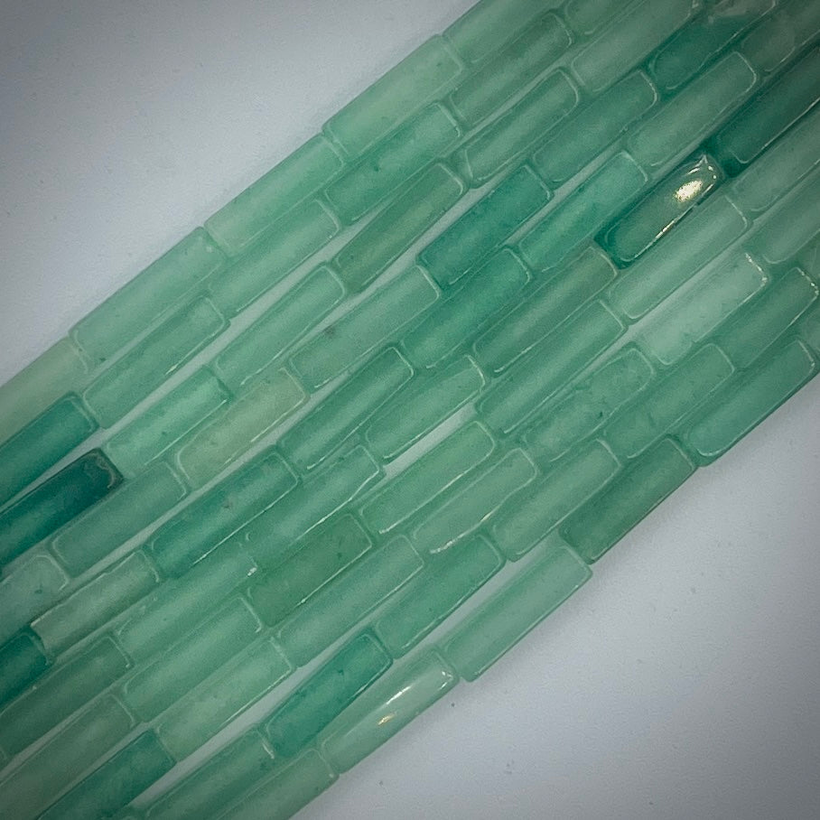 Natural 4x13mm Rectangle Green Aventurine Gemstone Strand of Beads