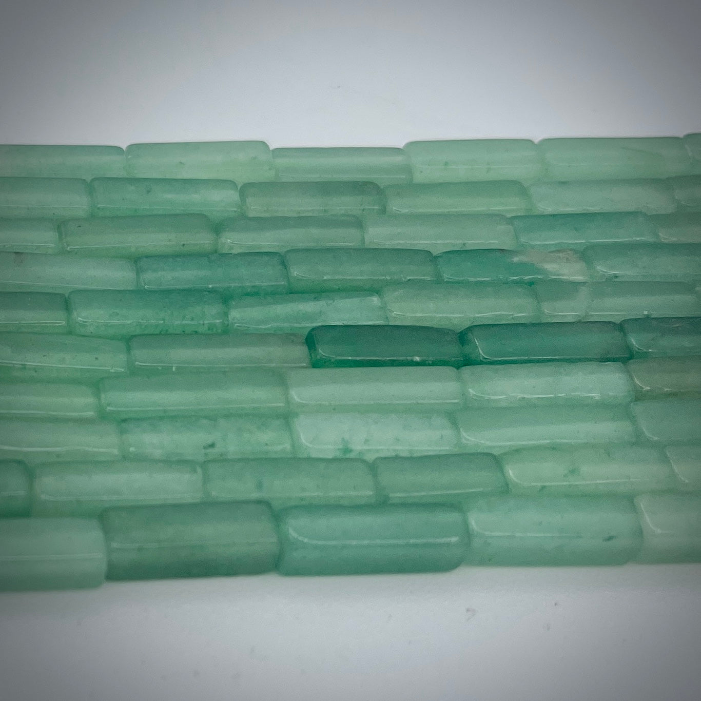 Natural 4x13mm Rectangle Green Aventurine Gemstone Strand of Beads