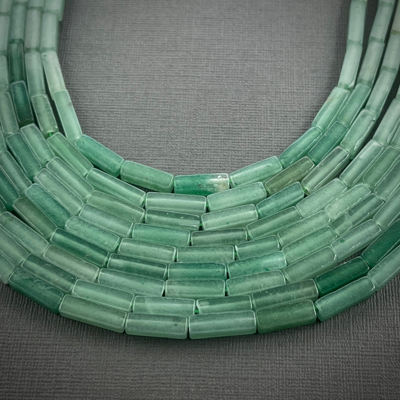 Natural 4x13mm Rectangle Green Aventurine Gemstone Strand of Beads